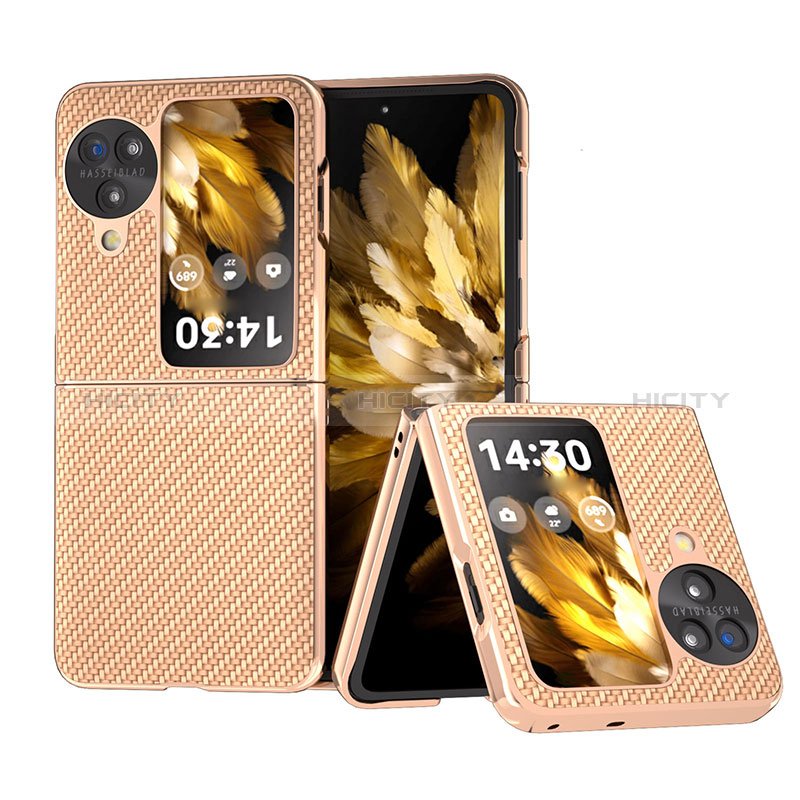 Funda Bumper Lujo Cuero y Plastico Mate Carcasa BH17 para Oppo Find N3 Flip 5G