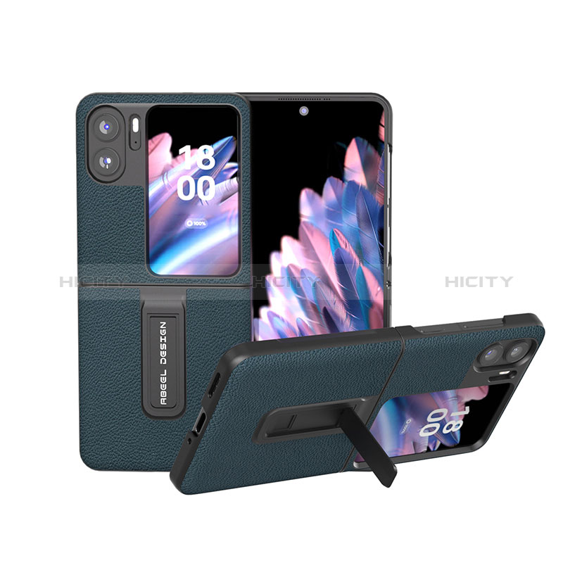 Funda Bumper Lujo Cuero y Plastico Mate Carcasa BH19 para Oppo Find N2 Flip 5G