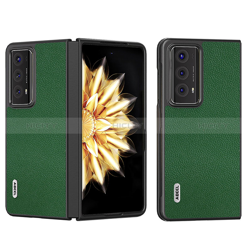 Funda Bumper Lujo Cuero y Plastico Mate Carcasa BH2 para Huawei Honor Magic V2 Ultimate 5G Verde