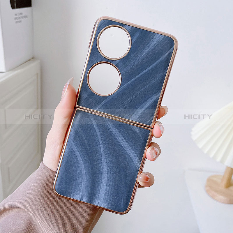 Funda Bumper Lujo Cuero y Plastico Mate Carcasa BH2 para Huawei P50 Pocket