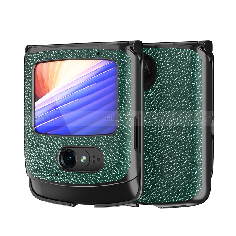 Funda Bumper Lujo Cuero y Plastico Mate Carcasa BH2 para Motorola Moto RAZR (2022) 5G