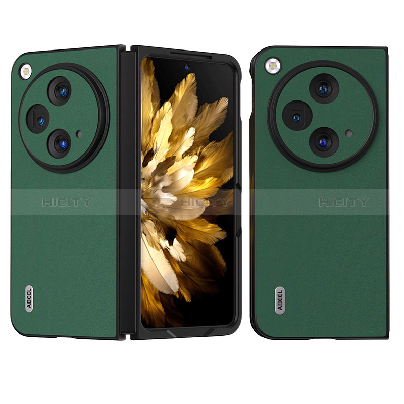 Funda Bumper Lujo Cuero y Plastico Mate Carcasa BH2 para OnePlus Open 5G Verde