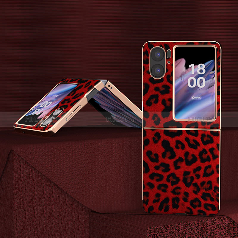 Funda Bumper Lujo Cuero y Plastico Mate Carcasa BH2 para Oppo Find N2 Flip 5G