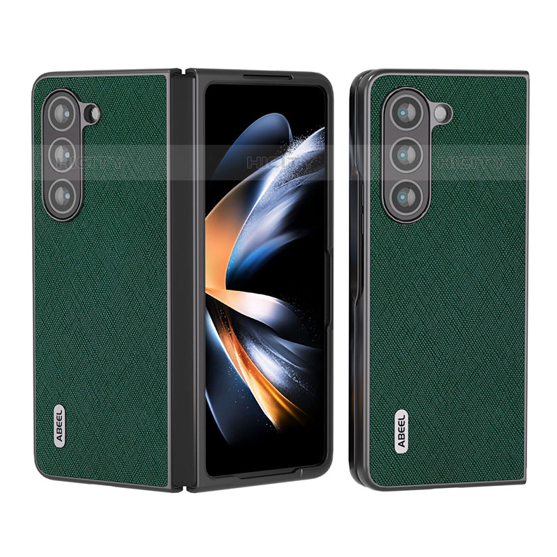 Funda Bumper Lujo Cuero y Plastico Mate Carcasa BH2 para Samsung Galaxy Z Fold5 5G Verde