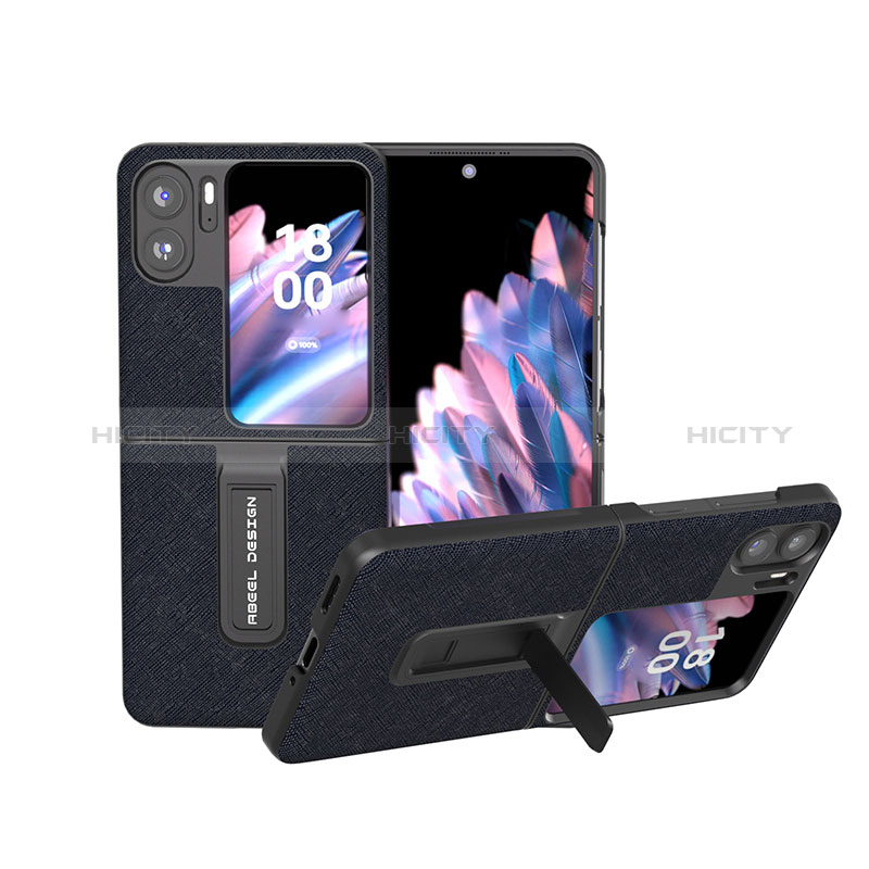 Funda Bumper Lujo Cuero y Plastico Mate Carcasa BH20 para Oppo Find N2 Flip 5G