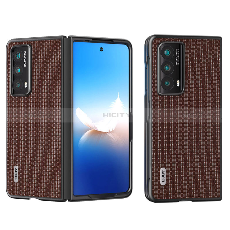 Funda Bumper Lujo Cuero y Plastico Mate Carcasa BH3 para Huawei Honor Magic Vs2 5G Marron