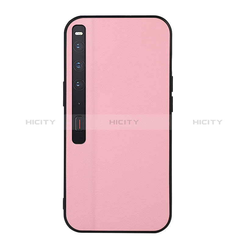 Funda Bumper Lujo Cuero y Plastico Mate Carcasa BH3 para Huawei Mate Xs 2 Rosa