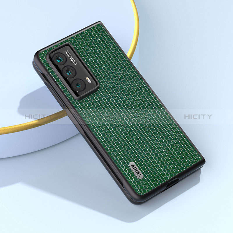 Funda Bumper Lujo Cuero y Plastico Mate Carcasa BH4 para Huawei Honor Magic Vs2 5G Verde