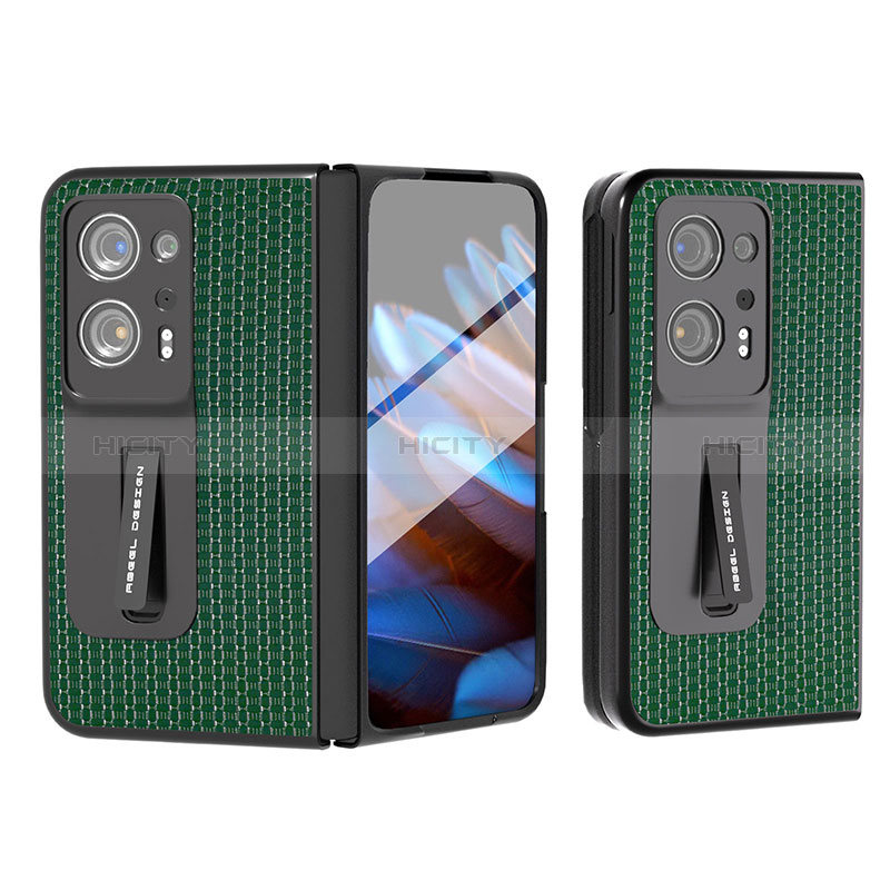 Funda Bumper Lujo Cuero y Plastico Mate Carcasa BH4 para Oppo Find N2 5G Verde