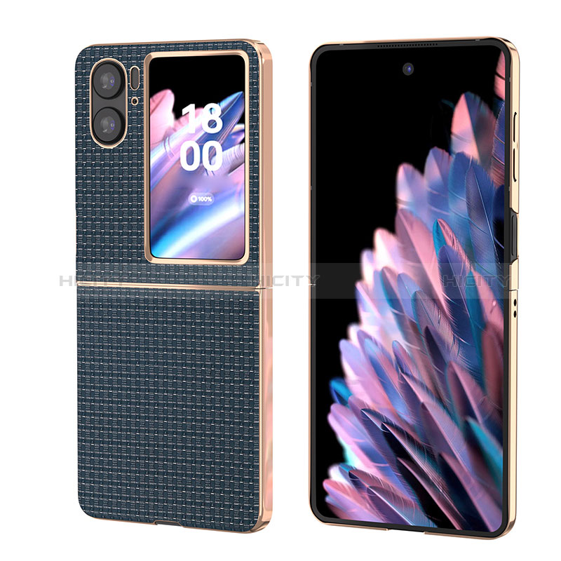 Funda Bumper Lujo Cuero y Plastico Mate Carcasa BH4 para Oppo Find N2 Flip 5G