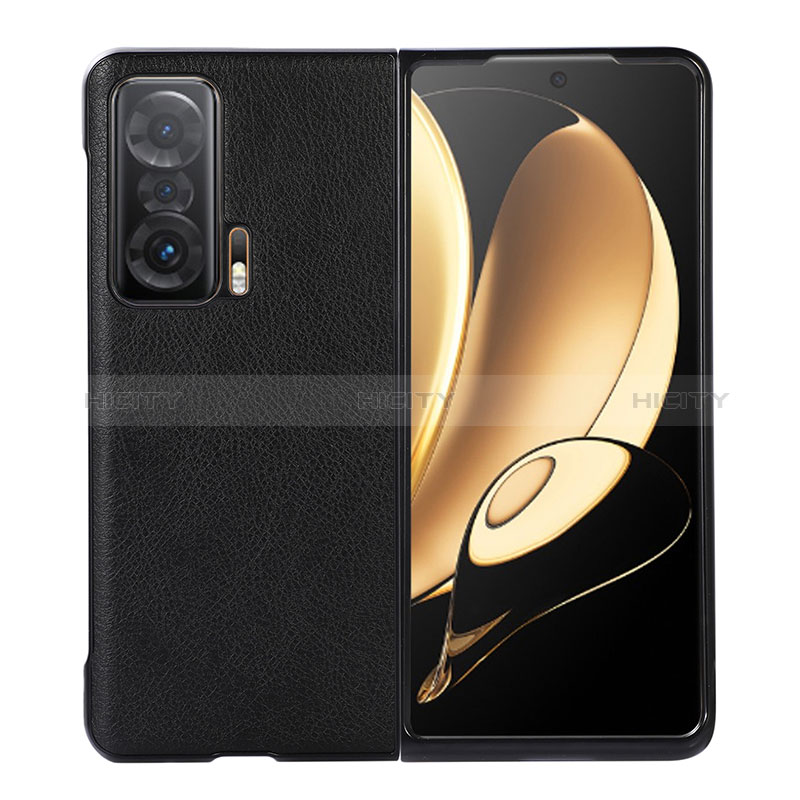 Funda Bumper Lujo Cuero y Plastico Mate Carcasa BH5 para Huawei Honor Magic V 5G Negro