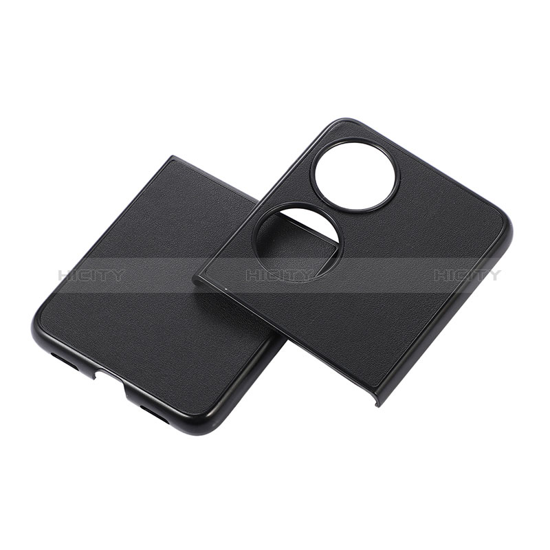 Funda Bumper Lujo Cuero y Plastico Mate Carcasa BH5 para Huawei Pocket S Negro