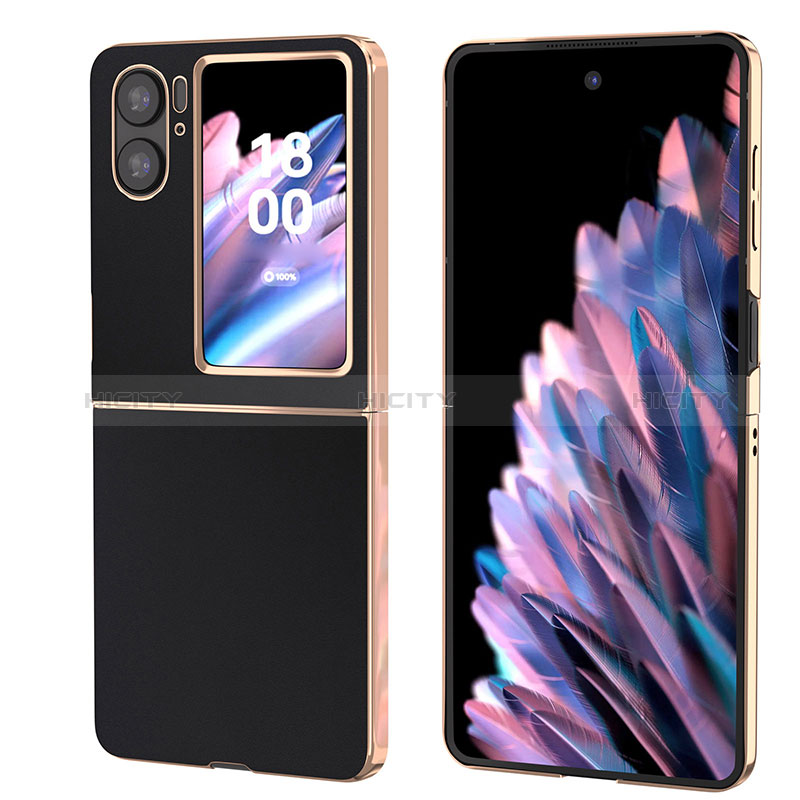 Funda Bumper Lujo Cuero y Plastico Mate Carcasa BH5 para Oppo Find N2 Flip 5G