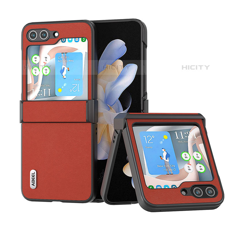 Funda Bumper Lujo Cuero y Plastico Mate Carcasa BH5 para Samsung Galaxy Z Flip5 5G