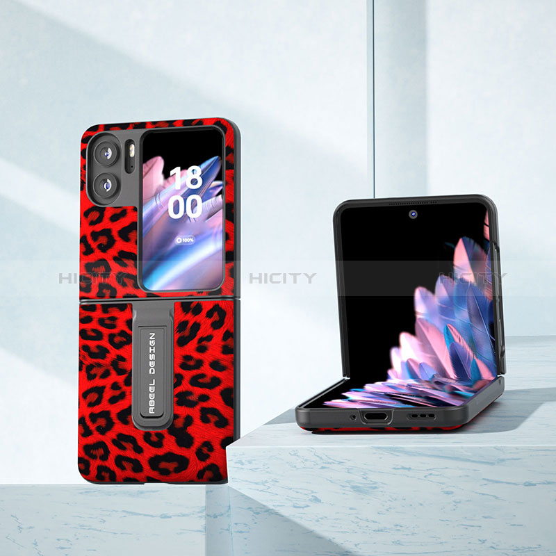 Funda Bumper Lujo Cuero y Plastico Mate Carcasa BH6 para Oppo Find N2 Flip 5G