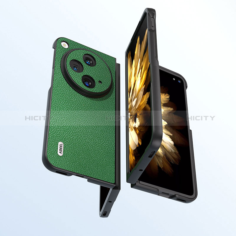 Funda Bumper Lujo Cuero y Plastico Mate Carcasa BH7 para OnePlus Open 5G Verde