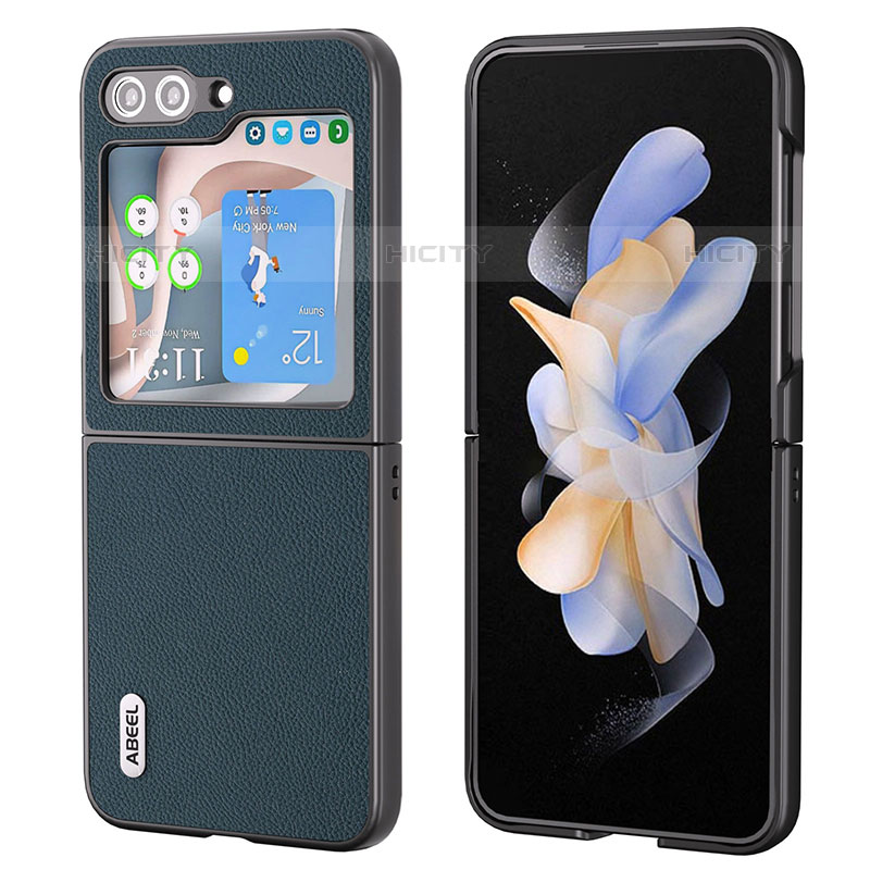 Funda Bumper Lujo Cuero y Plastico Mate Carcasa BH7 para Samsung Galaxy Z Flip5 5G