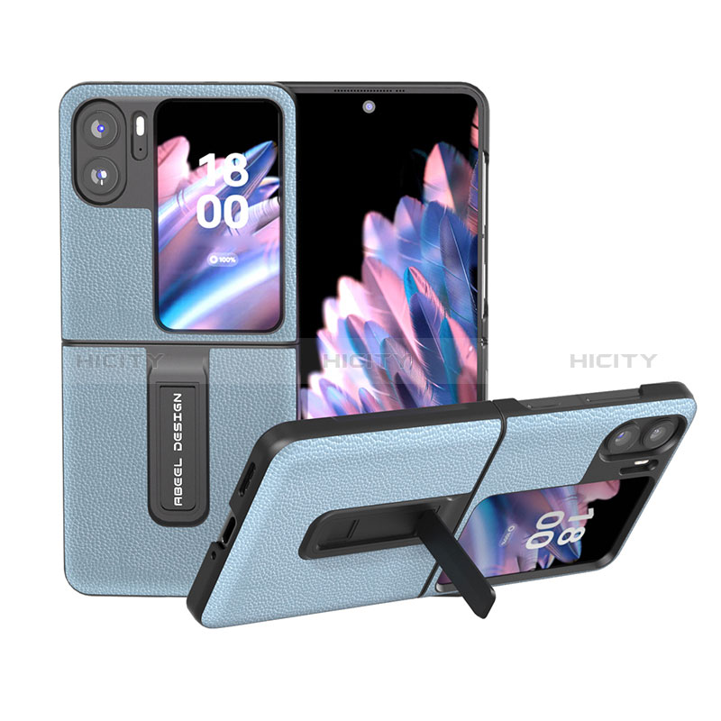 Funda Bumper Lujo Cuero y Plastico Mate Carcasa BH8 para Oppo Find N2 Flip 5G