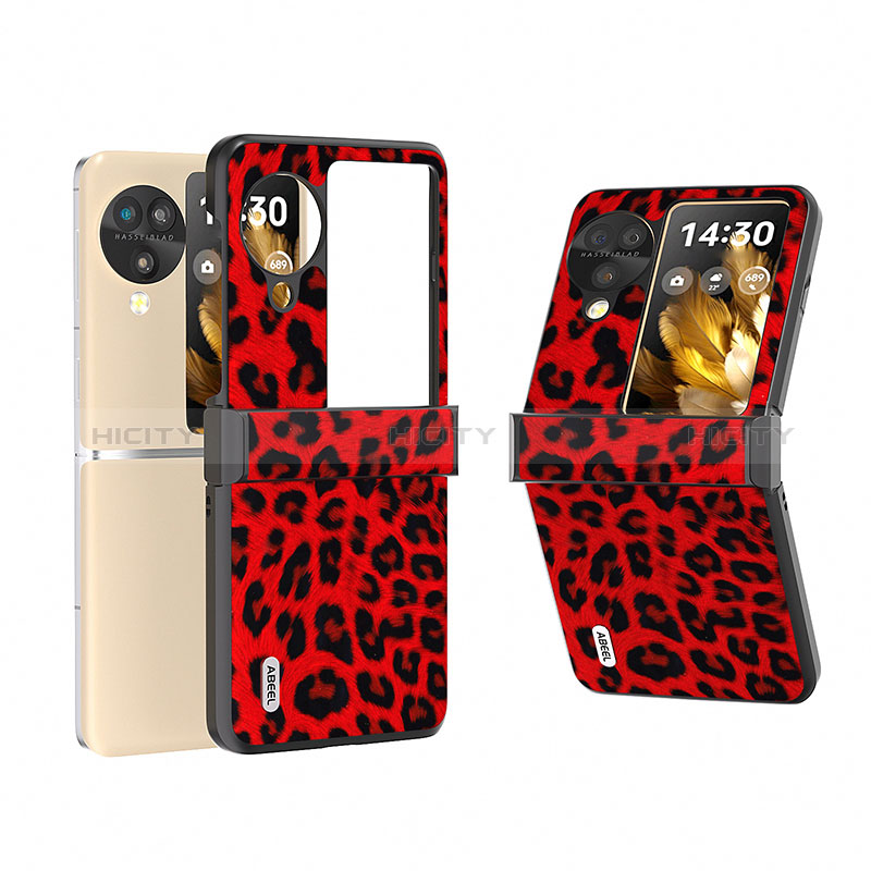 Funda Bumper Lujo Cuero y Plastico Mate Carcasa BH8 para Oppo Find N3 Flip 5G