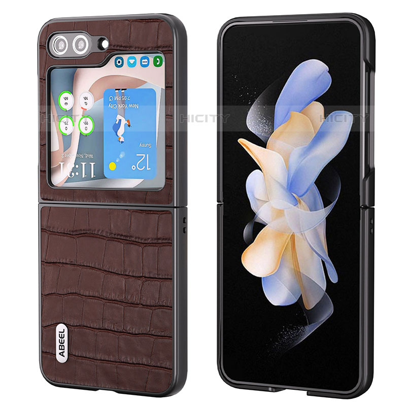 Funda Bumper Lujo Cuero y Plastico Mate Carcasa BH8 para Samsung Galaxy Z Flip5 5G