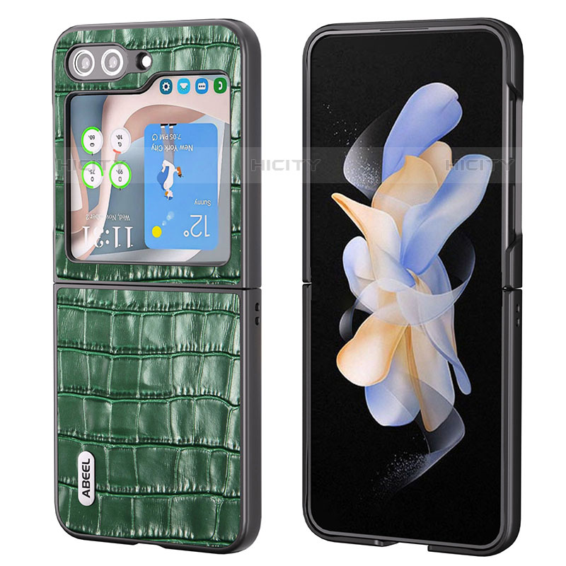 Funda Bumper Lujo Cuero y Plastico Mate Carcasa BH8 para Samsung Galaxy Z Flip5 5G