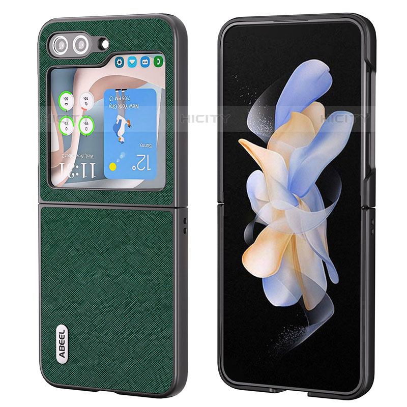 Funda Bumper Lujo Cuero y Plastico Mate Carcasa BH9 para Samsung Galaxy Z Flip5 5G