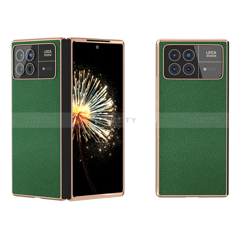 Funda Bumper Lujo Cuero y Plastico Mate Carcasa BH9 para Xiaomi Mix Fold 3 5G Verde