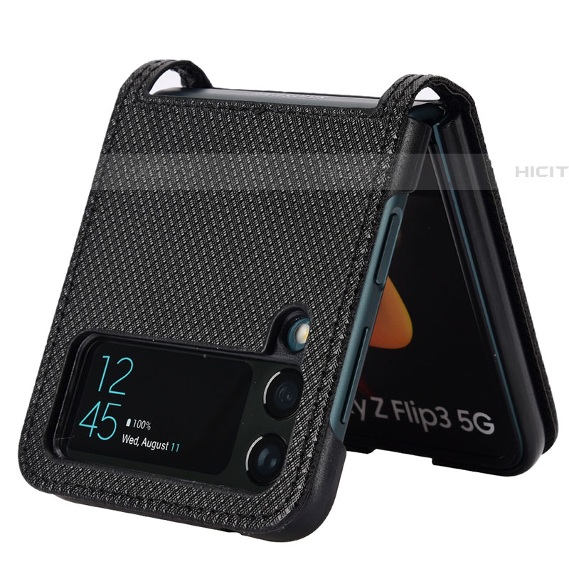 Funda Bumper Lujo Cuero y Plastico Mate Carcasa BY1 para Samsung Galaxy Z Flip4 5G