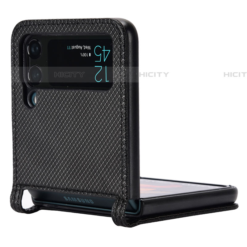 Funda Bumper Lujo Cuero y Plastico Mate Carcasa BY1 para Samsung Galaxy Z Flip4 5G