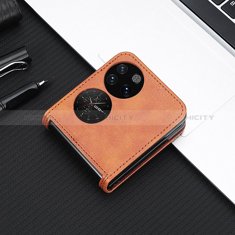 Funda Bumper Lujo Cuero y Plastico Mate Carcasa BY4 para Huawei Pocket S