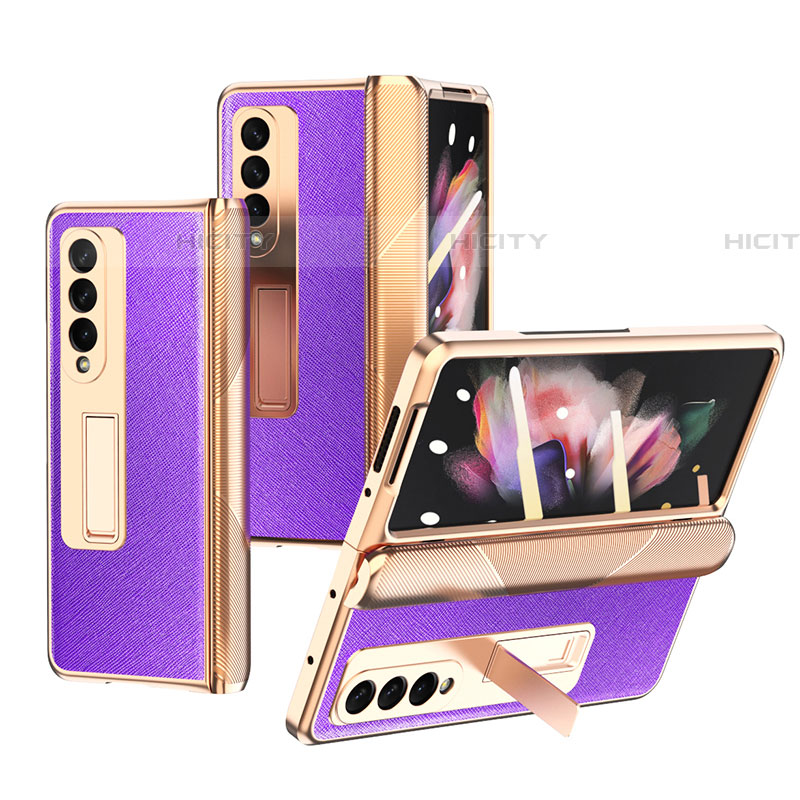 Funda Bumper Lujo Cuero y Plastico Mate Carcasa C01 para Samsung Galaxy Z Fold4 5G