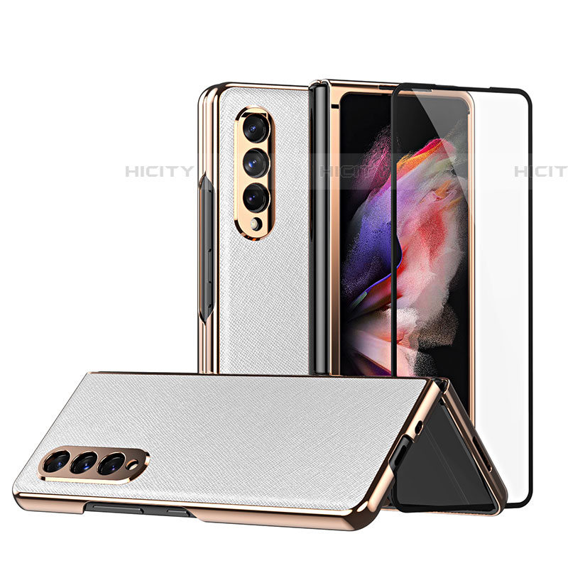 Funda Bumper Lujo Cuero y Plastico Mate Carcasa C02 para Samsung Galaxy Z Fold4 5G