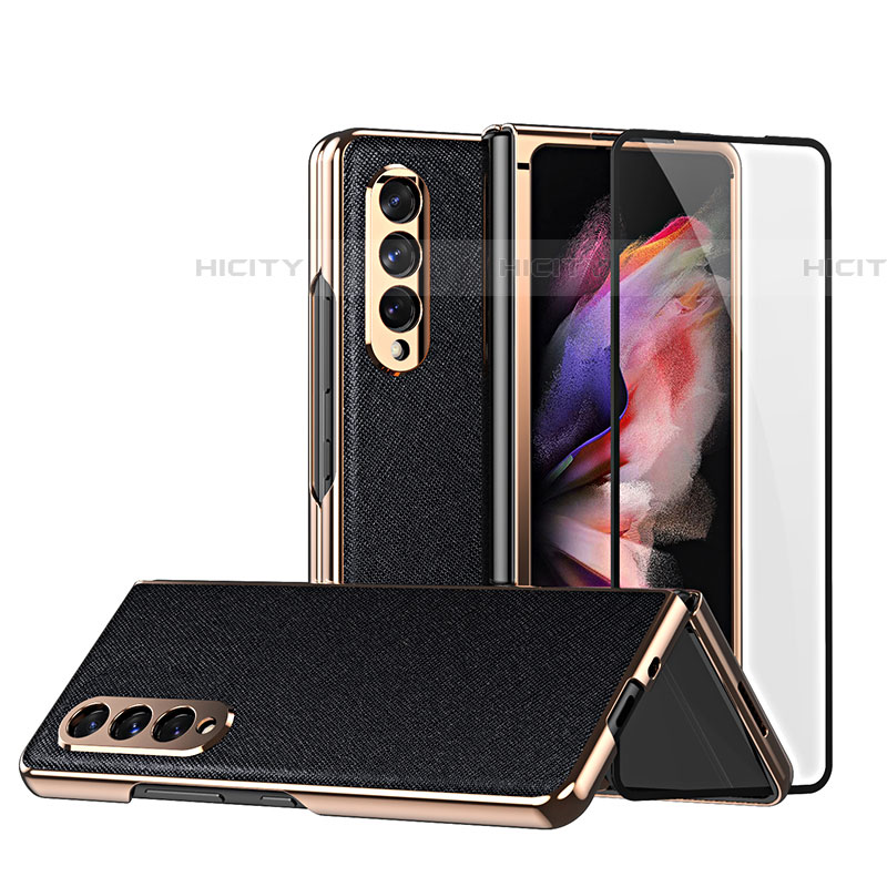 Funda Bumper Lujo Cuero y Plastico Mate Carcasa C02 para Samsung Galaxy Z Fold4 5G