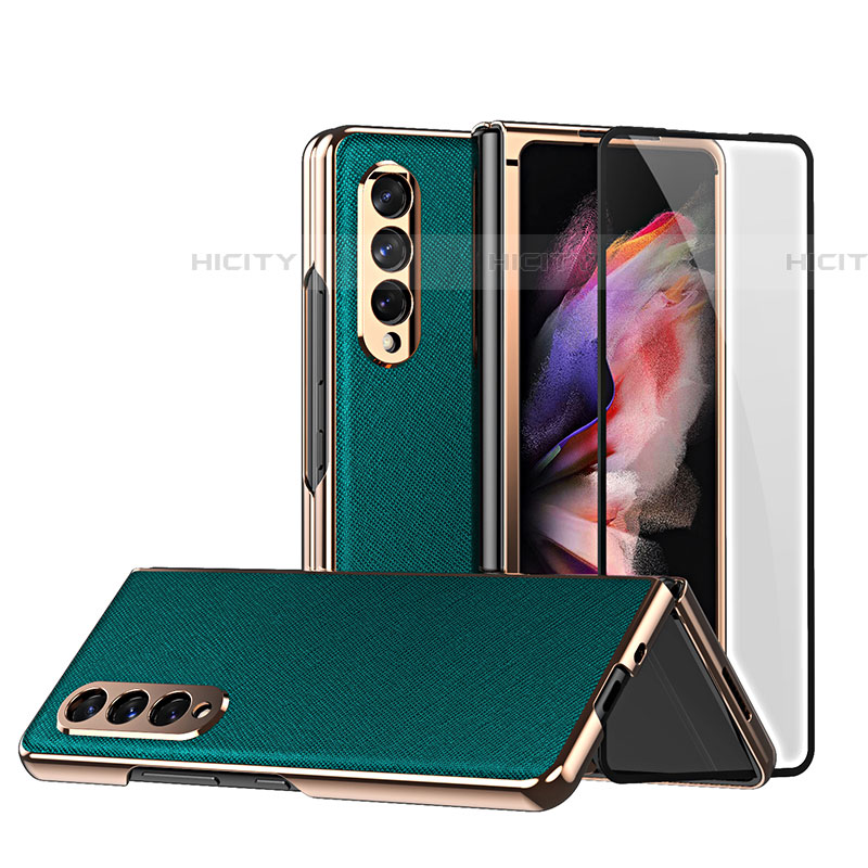 Funda Bumper Lujo Cuero y Plastico Mate Carcasa C02 para Samsung Galaxy Z Fold4 5G