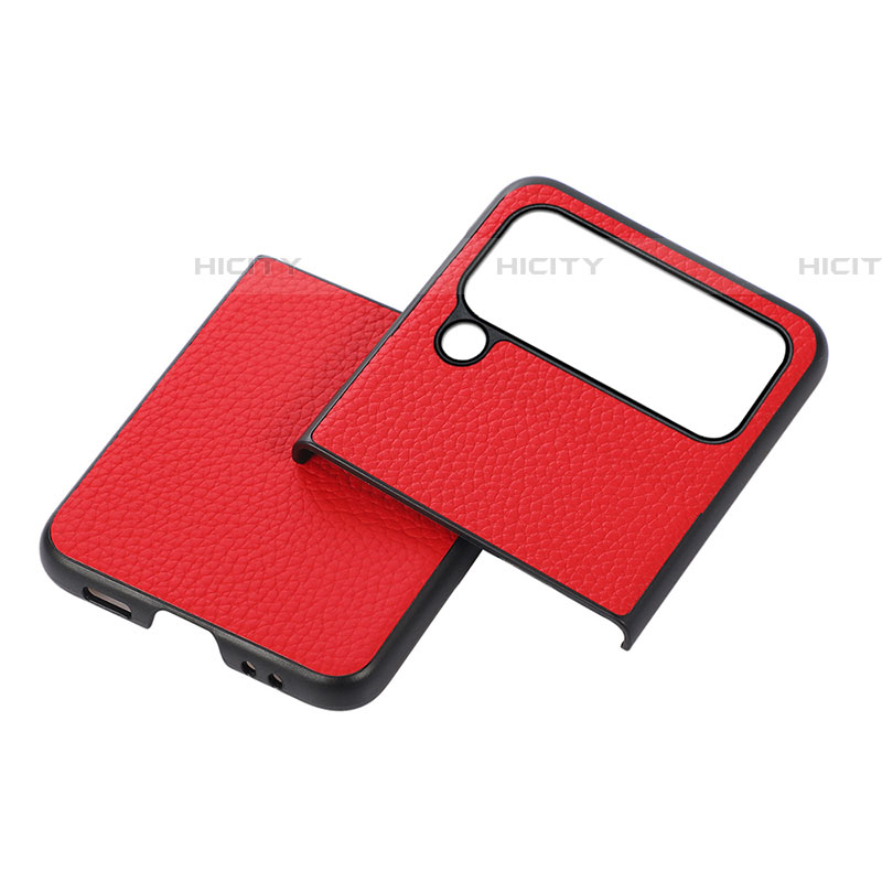 Funda Bumper Lujo Cuero y Plastico Mate Carcasa C03 para Samsung Galaxy Z Flip4 5G