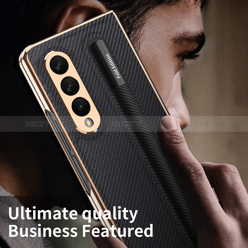 Funda Bumper Lujo Cuero y Plastico Mate Carcasa C04 para Samsung Galaxy Z Fold3 5G