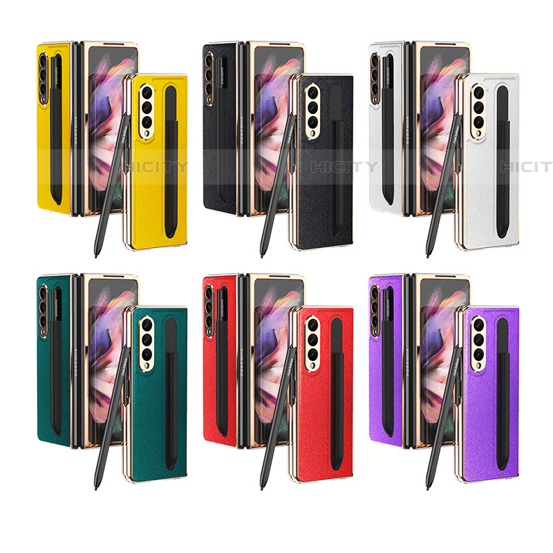 Funda Bumper Lujo Cuero y Plastico Mate Carcasa C05 para Samsung Galaxy Z Fold4 5G