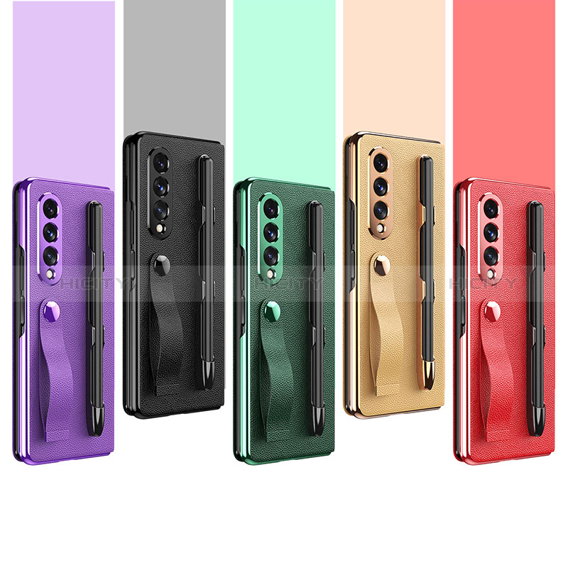 Funda Bumper Lujo Cuero y Plastico Mate Carcasa C06 para Samsung Galaxy Z Fold3 5G