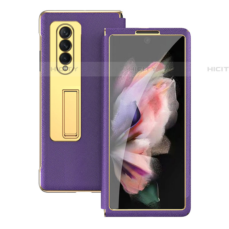 Funda Bumper Lujo Cuero y Plastico Mate Carcasa C08 para Samsung Galaxy Z Fold4 5G