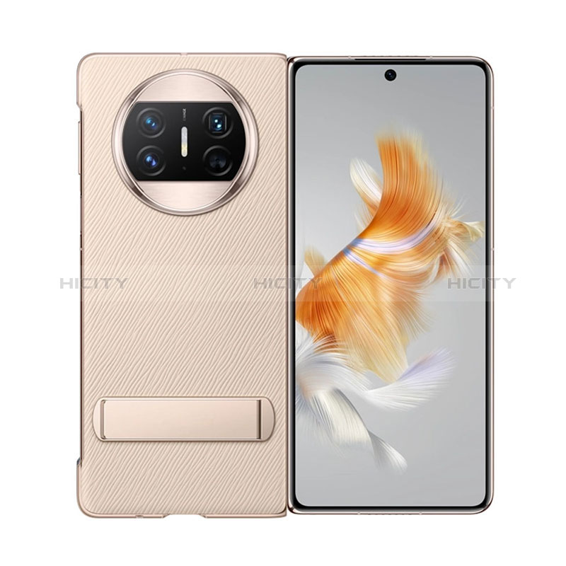 Funda Bumper Lujo Cuero y Plastico Mate Carcasa GS1 para Huawei Mate X5 Oro