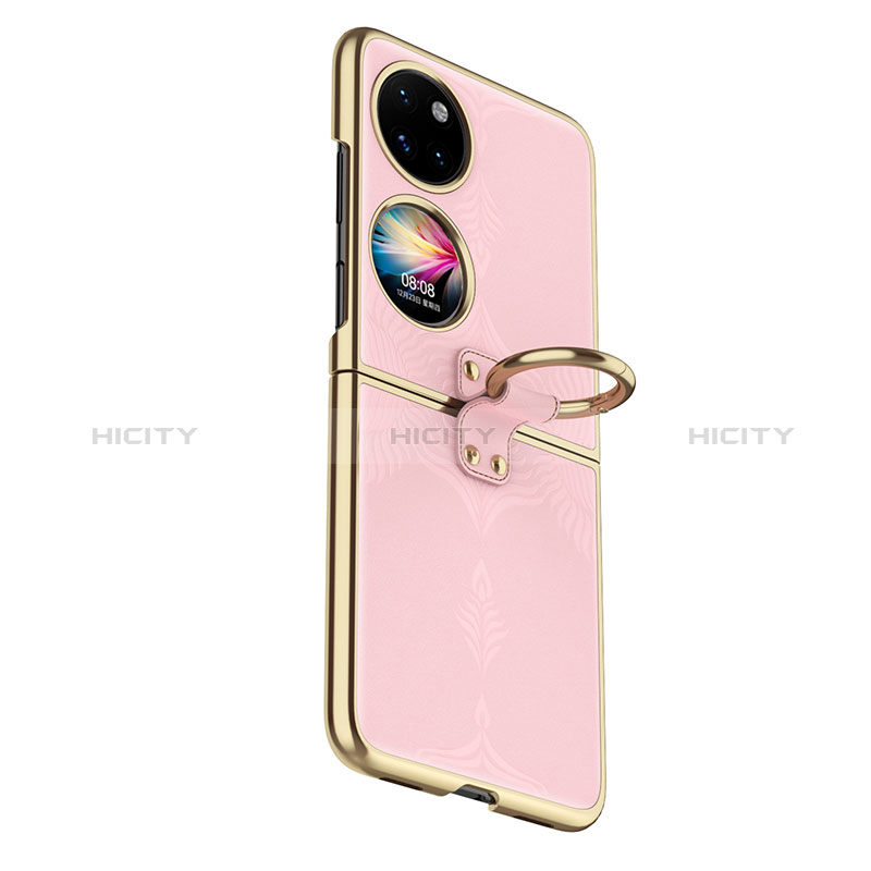 Funda Bumper Lujo Cuero y Plastico Mate Carcasa GS4 para Huawei Pocket S Oro Rosa