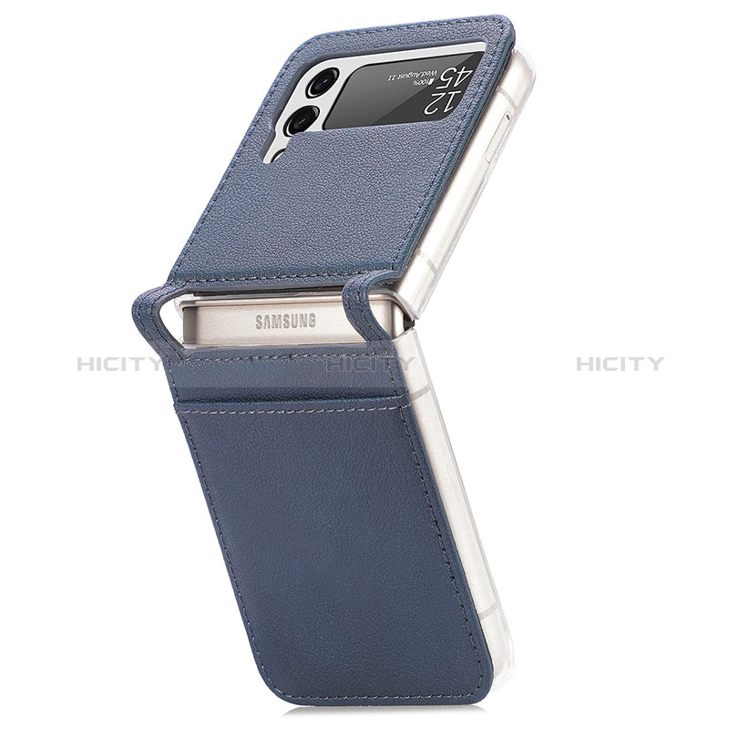 Funda Bumper Lujo Cuero y Plastico Mate Carcasa H01 para Samsung Galaxy Z Flip3 5G