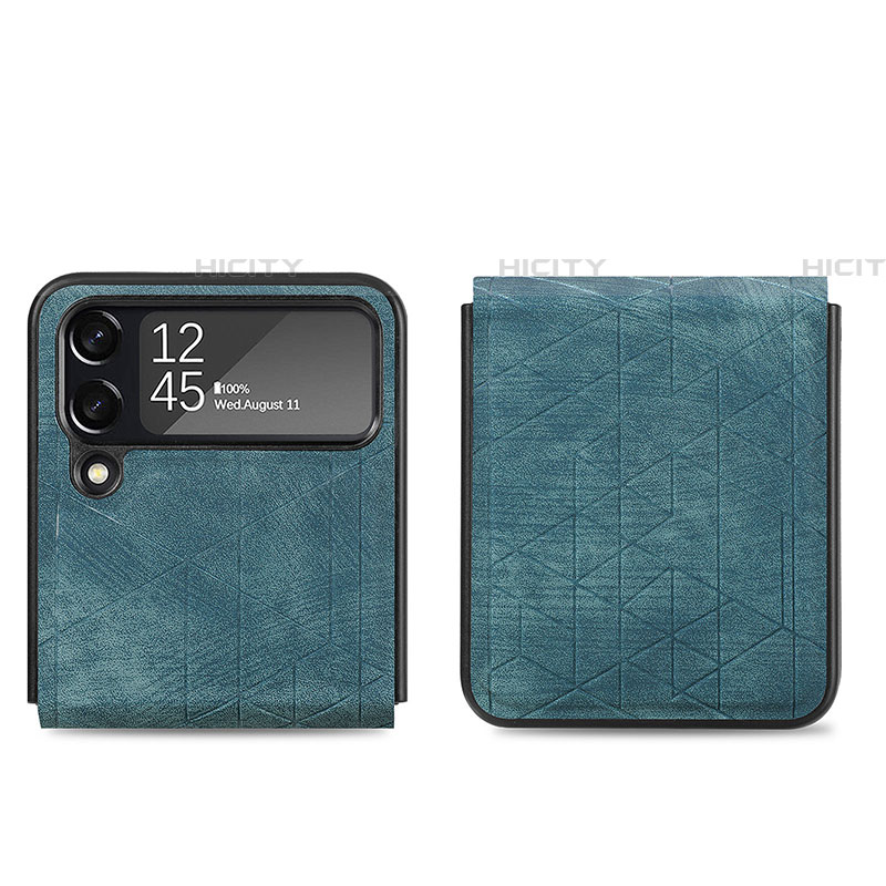 Funda Bumper Lujo Cuero y Plastico Mate Carcasa H01 para Samsung Galaxy Z Flip4 5G