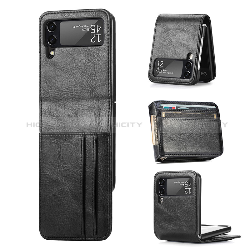 Funda Bumper Lujo Cuero y Plastico Mate Carcasa H03 para Samsung Galaxy Z Flip3 5G