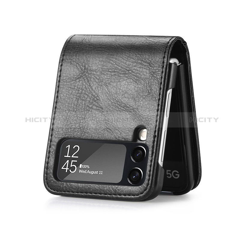 Funda Bumper Lujo Cuero y Plastico Mate Carcasa H03 para Samsung Galaxy Z Flip3 5G