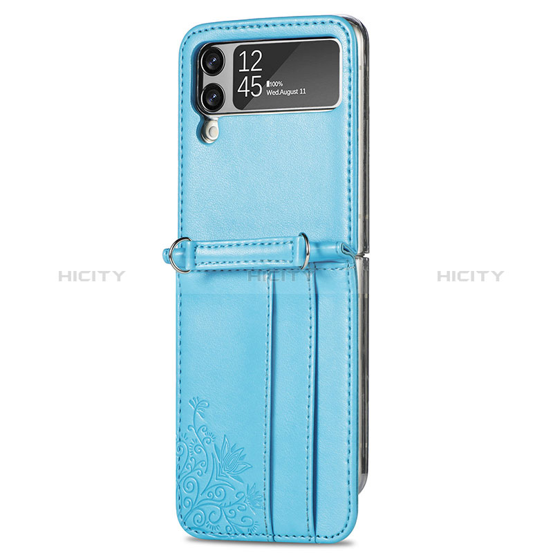 Funda Bumper Lujo Cuero y Plastico Mate Carcasa H04 para Samsung Galaxy Z Flip3 5G