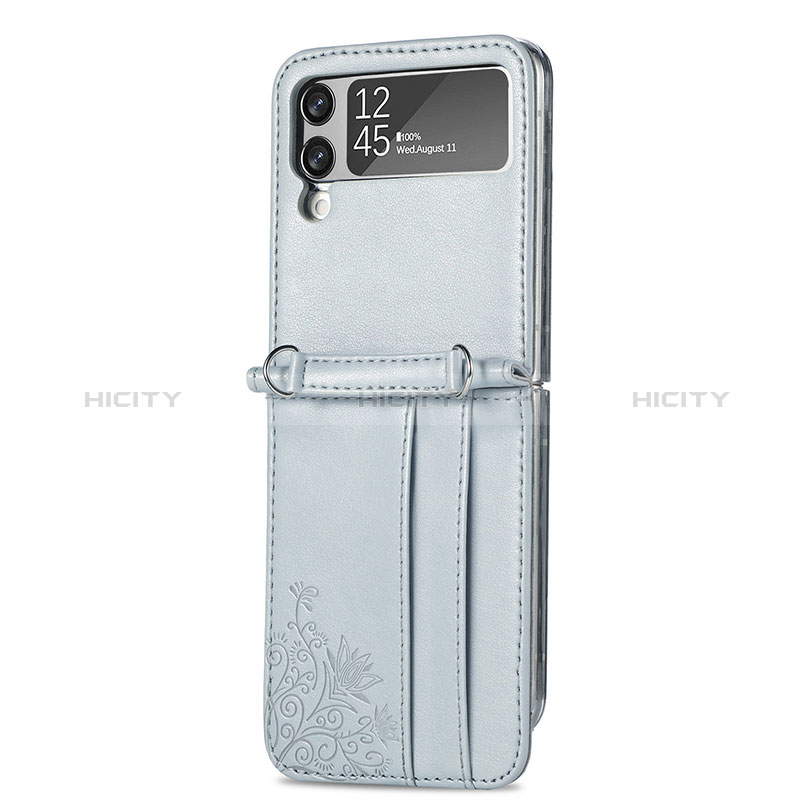 Funda Bumper Lujo Cuero y Plastico Mate Carcasa H04 para Samsung Galaxy Z Flip3 5G