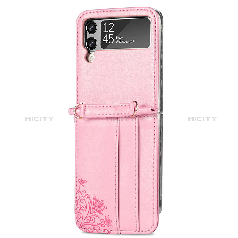 Funda Bumper Lujo Cuero y Plastico Mate Carcasa H04 para Samsung Galaxy Z Flip3 5G