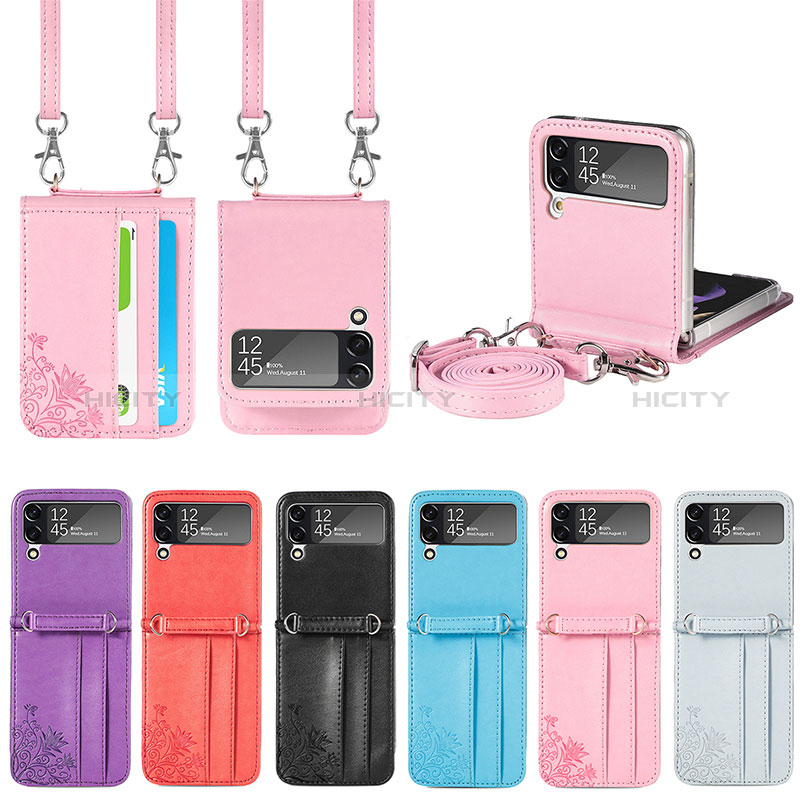 Funda Bumper Lujo Cuero y Plastico Mate Carcasa H04 para Samsung Galaxy Z Flip3 5G