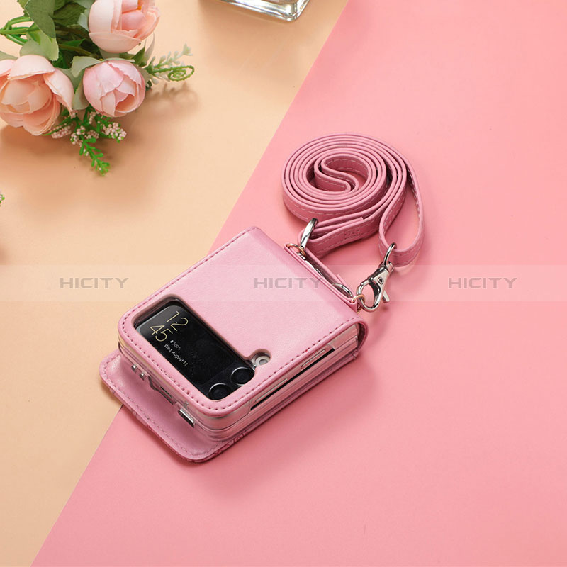 Funda Bumper Lujo Cuero y Plastico Mate Carcasa H05 para Samsung Galaxy Z Flip3 5G